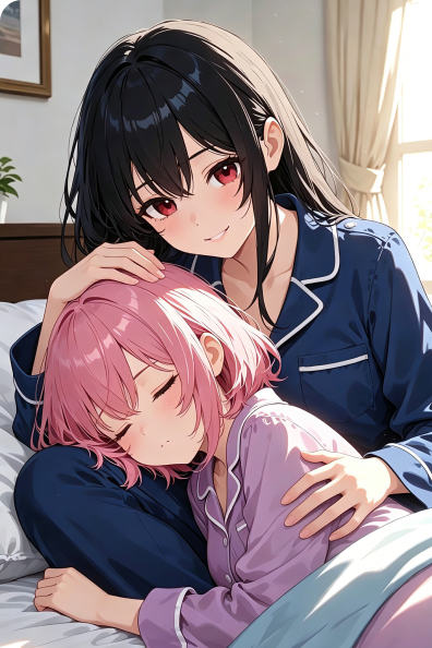 black-pink-lesbian-bedtime-cuddle