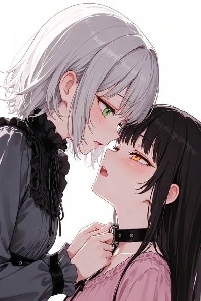 silver-black-lesbian-choker-moment