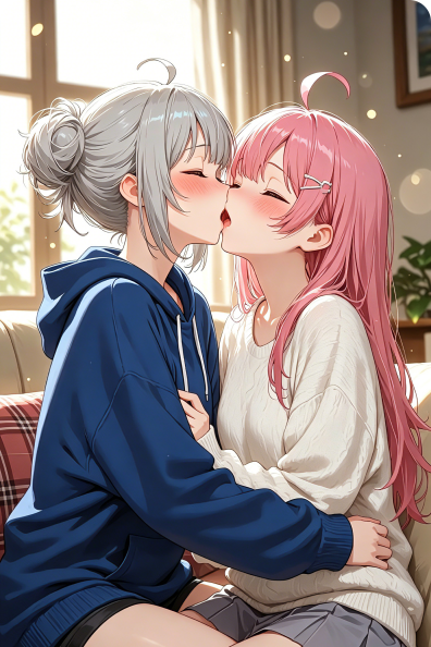 silver-pink-lesbian-couch-kiss