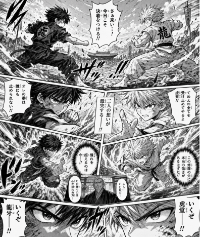 一个提示词，完整漫画场景